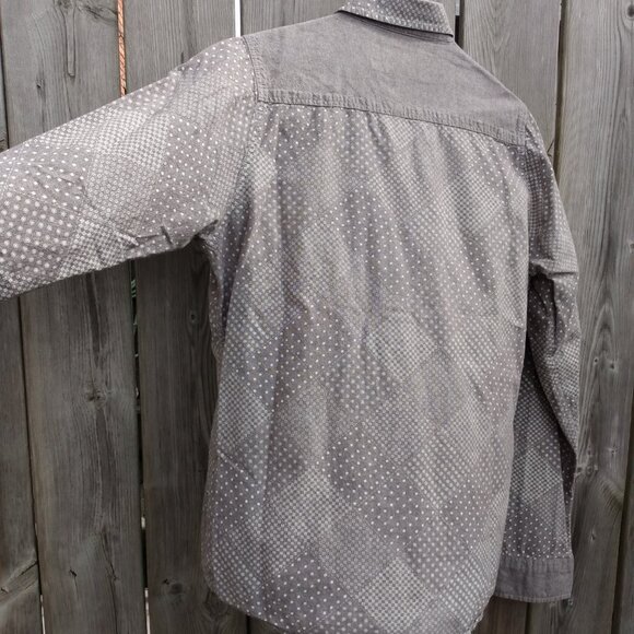Gray Calico Print Button Shirt Tokyo Tigers Brand Size Medium - Picture 9 of 9